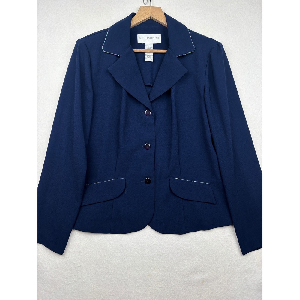 Sag Harbor Blazer Womens 14 Embroidered Trim Artsy Academia